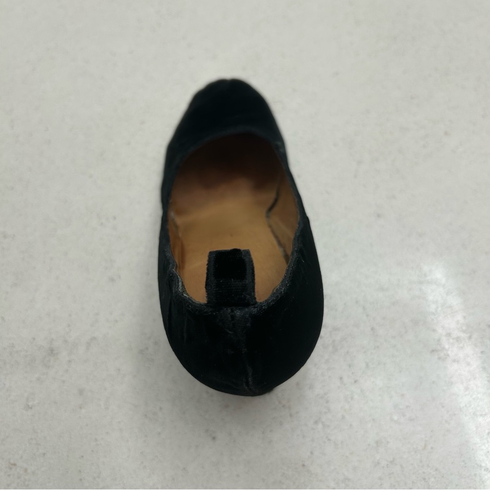 MM6 Martin Margiela Black Ostrich Embossed Velvet Wedge Shoes - Picture 8 of 12